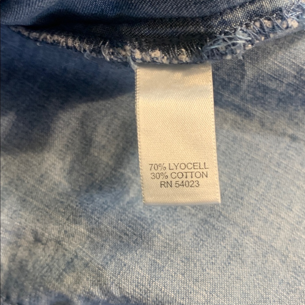 🌹Vintage Banana Republic • Light Blue Denim Short Sleeve Mini Dress - Picture 8 of 10